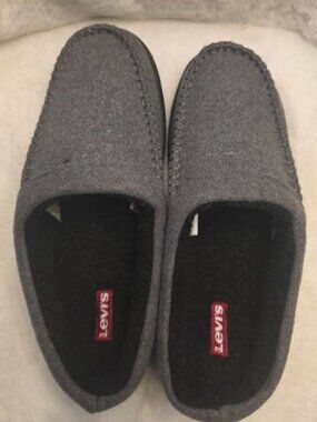 Levis Mens Victor Faux-Sherpa Slipp Charcoal black